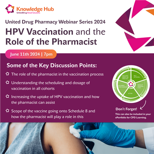 United Drug Webinar Series returns with insightful talk on HPV Vaccination and the role of the Pharmacist